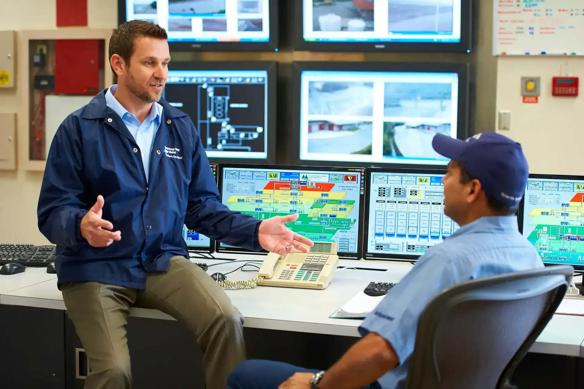 ACWA member agency staff monitoring water-system operations in a control room