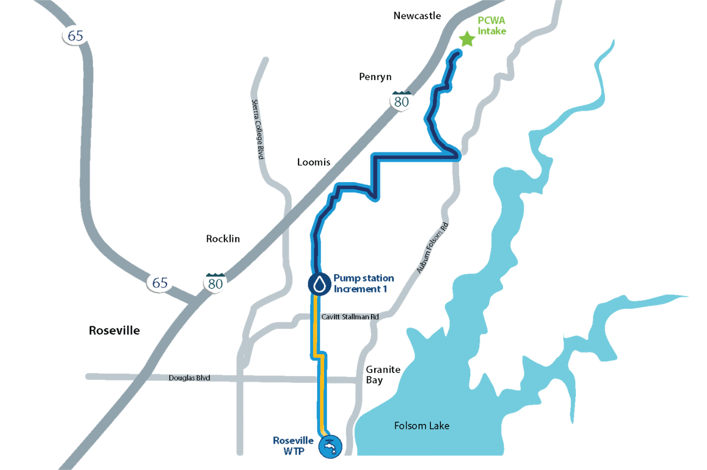 Raw water pipeline project map